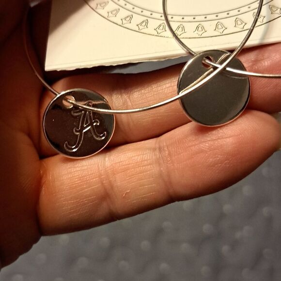 Emerson sSteet Alabama sliver tone hoop earrings new - Picture 3 of 3